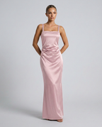 Calanthe Sleeveless All Over Sequin Floor Length Maxi Dress in Pink