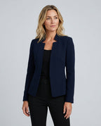 Cleo Longline Open Front Blazer with Straight Cut Body in Navy