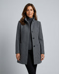 Hester Tailored Stand Collar Overcoat with Straight Body in Gray