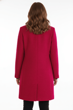Hester Tailored Stand Collar Overcoat with Straight Body in Red