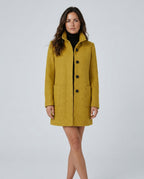 Hester Tailored Stand Collar Overcoat with Straight Body in Yellow