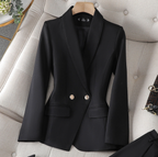 Isolde Tweed Look Blazer and Trouser Two Piece Set in Black