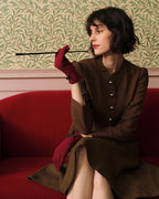 Ottoline Single Breasted Tweed Look Jacket in Brown in Brown
