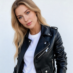 Raven Faux Leather Biker Jacket with Asymmetric Zip in Black